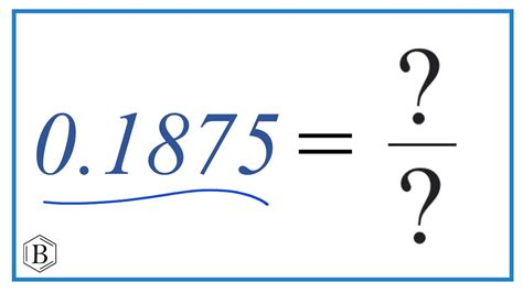 0.1875 As A Fraction In Simplest Form