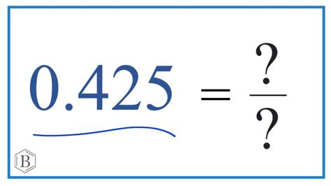 0.425 As A Fraction In Simplest Form