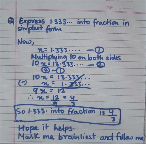 1.3333 As A Fraction In Simplest Form