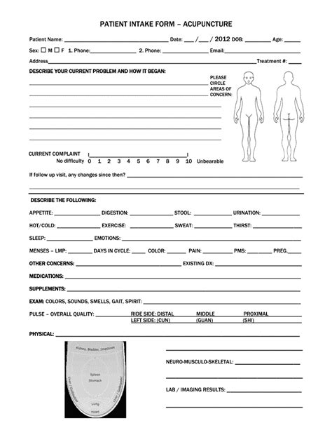 10 Essential Acupuncture Intake Form Template Questions