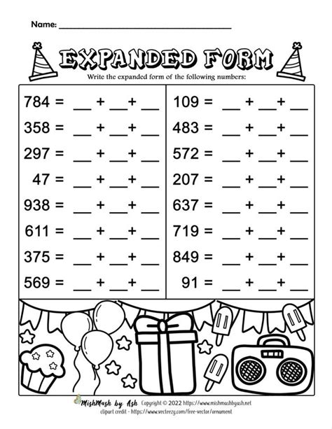 10 Free Expanded Form Worksheets For Kids