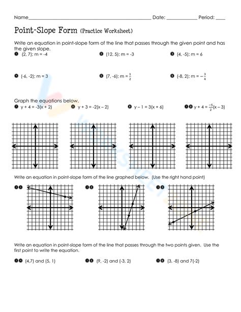 10 Point Slope Form Practice Worksheet Tips