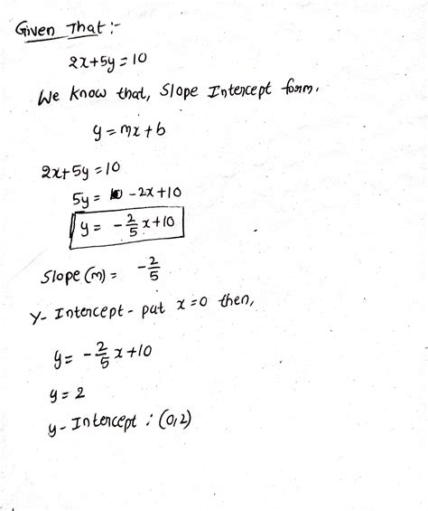 2 Easy Ways To Convert 2x 5y 10 To Slope Intercept