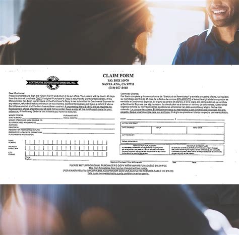 3 Ways To Fill Continental Express Money Order Claim Form