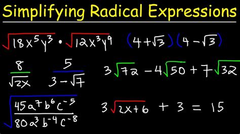 3 Ways To Simplify Radical Expressions