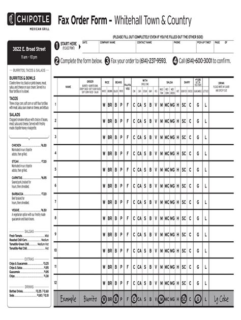 3 Ways To Use Chipotle Fax Order Form