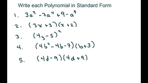 3 Ways To Write Polynomial In Standard Form