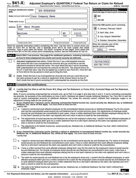 4 Easy Steps To Mail A 941x Form