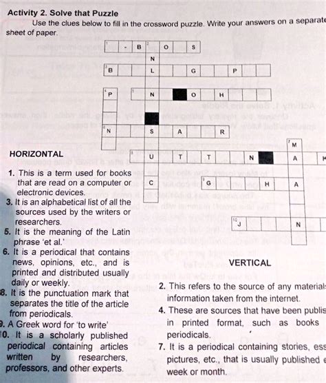 5 Clues To Solve In Book Form Crossword