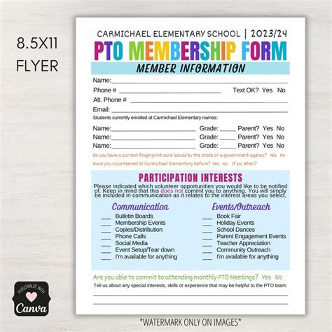 5 Easy Pta Membership Form Templates