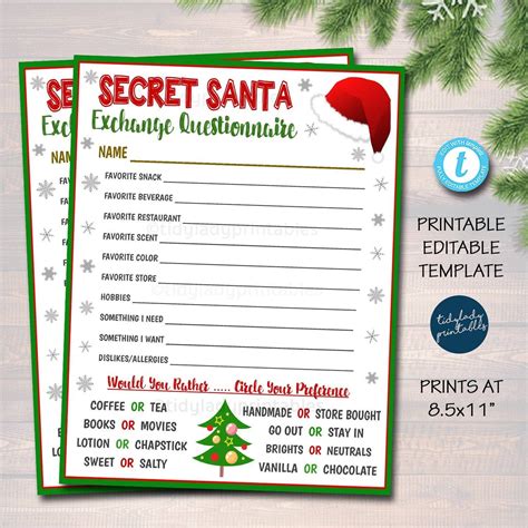 5 Easy Secret Santa Form Templates To Try