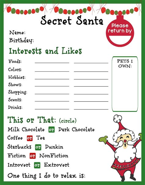 5 Easy Secret Santa Google Form Templates