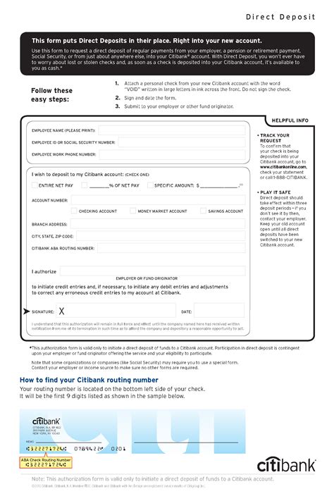 5 Easy Steps For Citi Direct Deposit Form