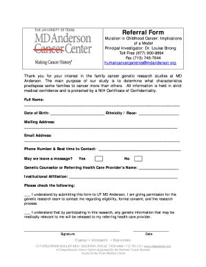 5 Easy Steps To Complete Md Anderson Referral Form