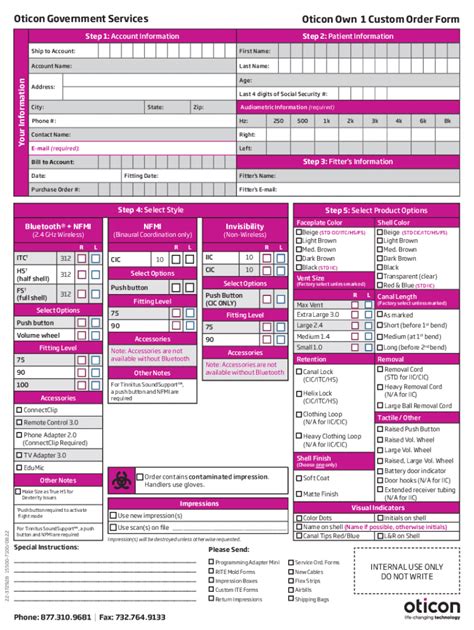 5 Easy Steps To Complete Oticon Own Order Form