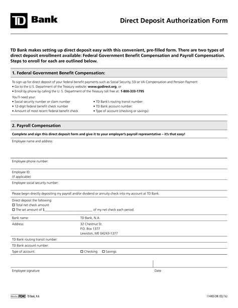 5 Easy Steps To Complete Td Bank Direct Deposit Form