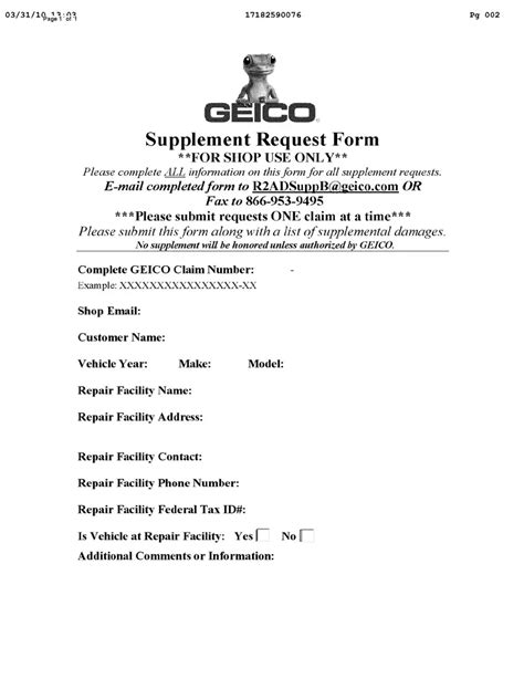 5 Easy Steps To Fill Geico Supplement Form