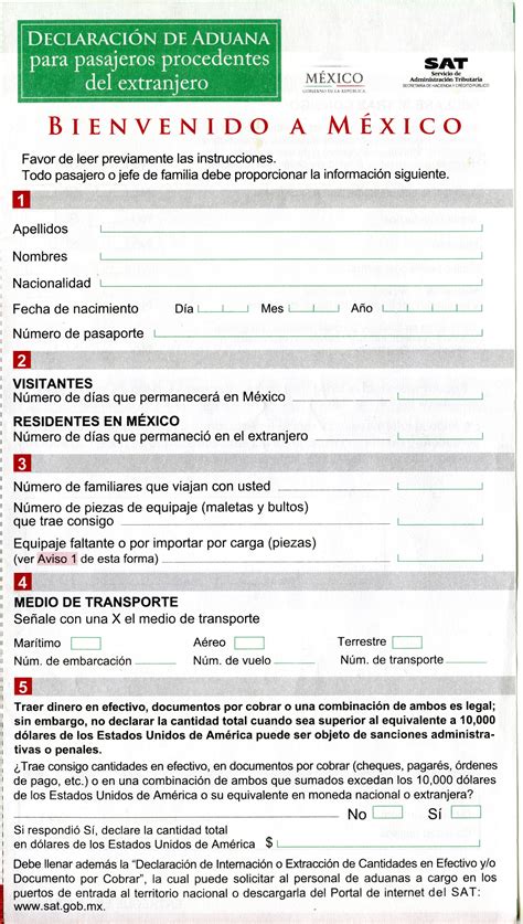 5 Easy Steps To Fill Mexican Customs Form Online