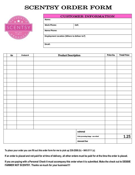 5 Easy Steps To Fill Out A Scentsy Order Form