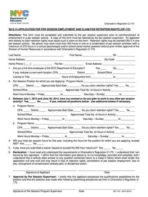 5 Easy Steps To Fill Out Nyc Doe Per Session Form