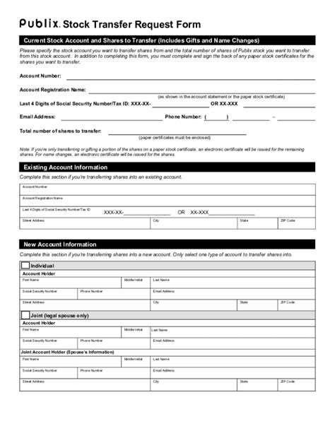 5 Easy Steps To Fill Out Publix Transfer Request Form