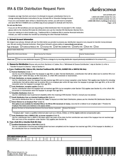 5 Easy Steps To Fill Out Schwab Ira Distribution Form