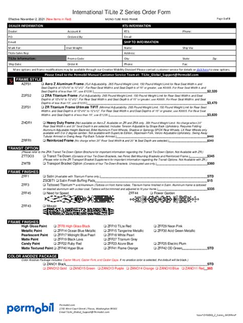 5 Easy Steps To Fill Out Tilite Aero Z Order Form