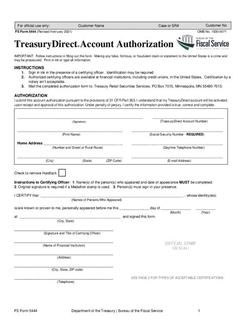 5 Easy Steps To Fill Out Treasury Direct Form 5444