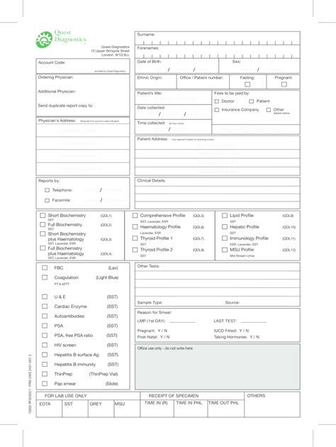 5 Easy Steps To Fill Quest Diagnostics Lab Order Form