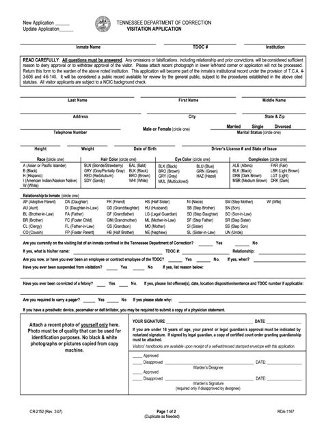 5 Easy Steps To Fill Tdoc Visitation Form