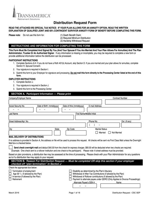 5 Easy Steps To Fill Transamerica Withdrawal Form