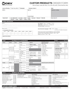 5 Easy Steps To Fill Widex Earmold Order Form