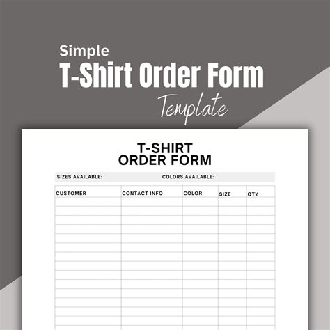 5 Easy Steps To Simple T-Shirt Order Form