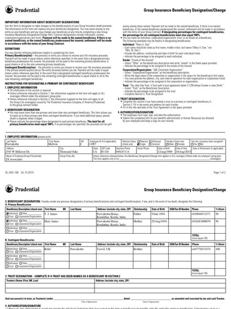 5 Easy Steps To Update Prudential Beneficiary Form