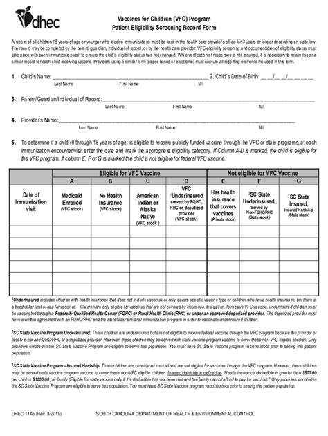 5 Easy Steps Vfc Eligibility Screening Form