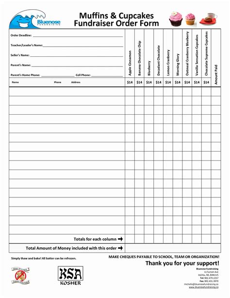 5 Editable Fundraiser Order Form Templates