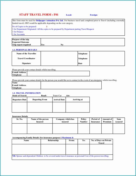 5 Essential Business Travel Request Form Templates In Excel