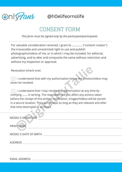 5 Essential Clauses For Onlyfans Model Consent Forms