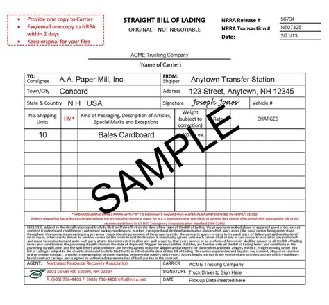 5 Essential Components Of A Standard Bill Of Lading