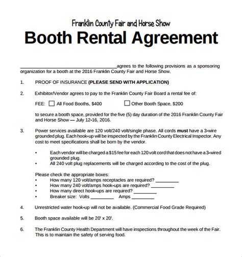 5 Essential Elements Of A Booth Rental Agreement Form