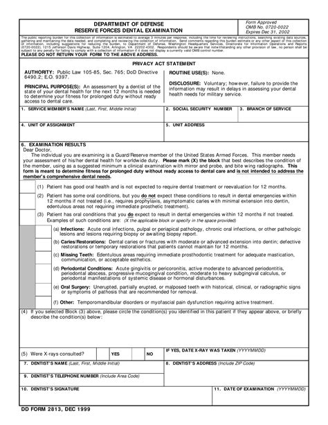 5 Essential Facts About Army Dental Form Dd 2813