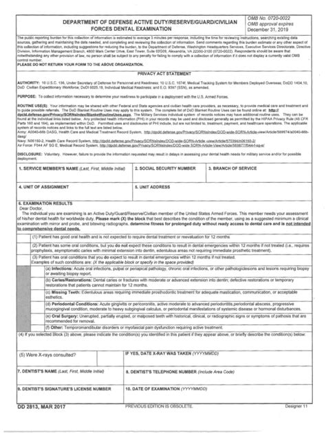 5 Essential Facts About Dd2813 Dental Form