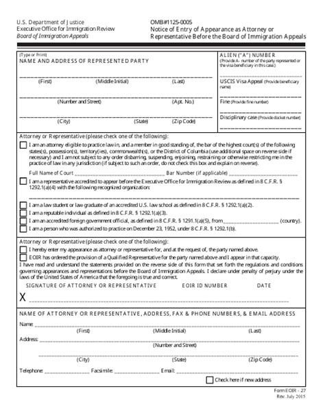 5 Essential Facts About Eoir Form 27