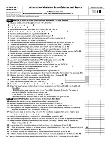 5 Essential Facts About Form 1041 Schedule I