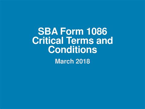 5 Essential Facts About Sba Form 1086