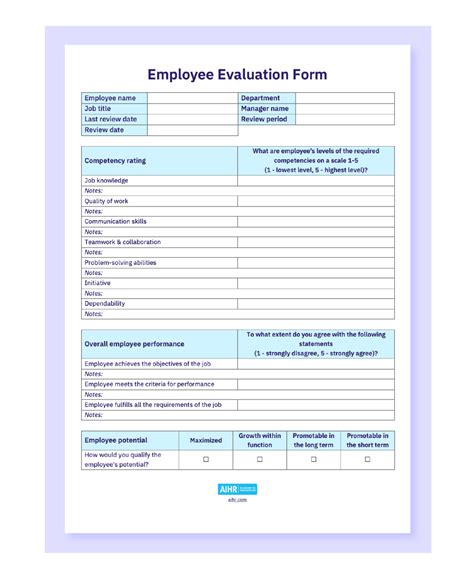 5 Essential Hotel Employee Evaluation Form Templates