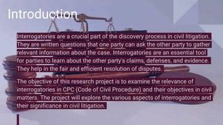 5 Essential Interrogatories In Civil Litigation