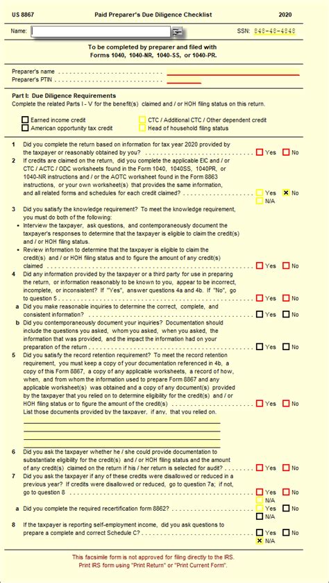 5 Essential Items On The Form 8867 Due Diligence Checklist