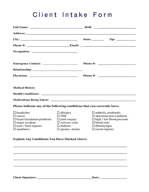 5 Essential Legal Client Intake Form Templates In Word