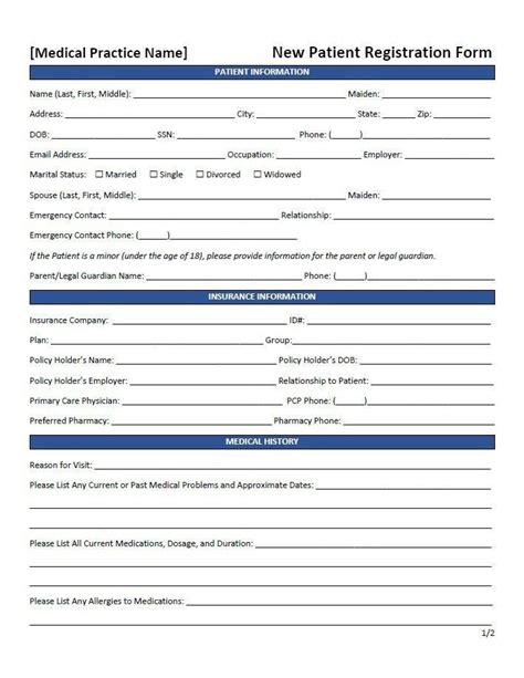 5 Essential Patient Registration Form Templates In Word